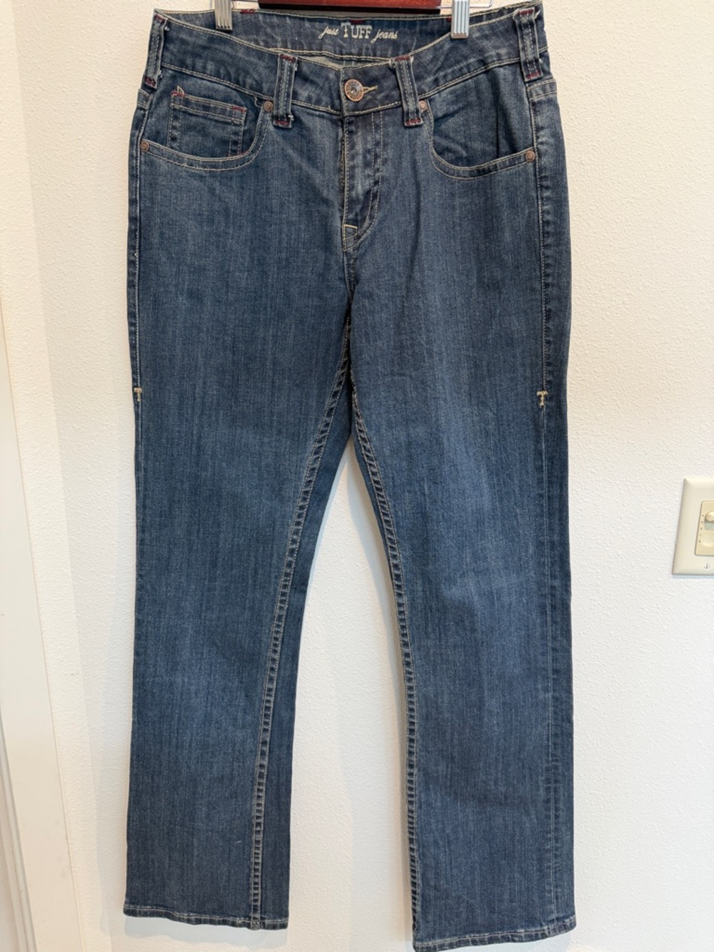 Cowgirl Tuff Women's Straight-Leg Jeans — Medium Blue Denim